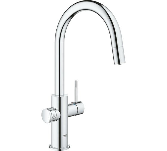 Комплект для кухни GROHE Blue Home смеситель с функциями фильтрации, охлаждения и газирования воды, Wi-Fi интерфейс, хром, выдвижной C-излив 31541000