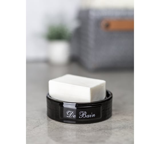 Мыльница Bath Plus Bain noir 10x10x3 см W-CE0986A-SD
