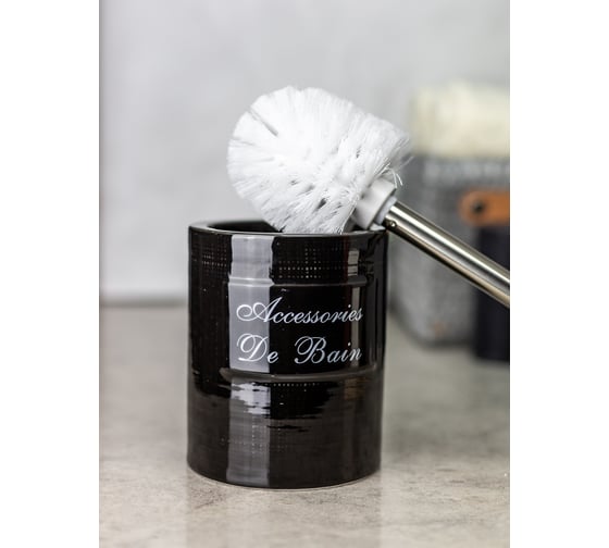 Туалетный ерш Bath Plus Bain noir 10,5x10,5x13 см W-CE0986A-TOH
