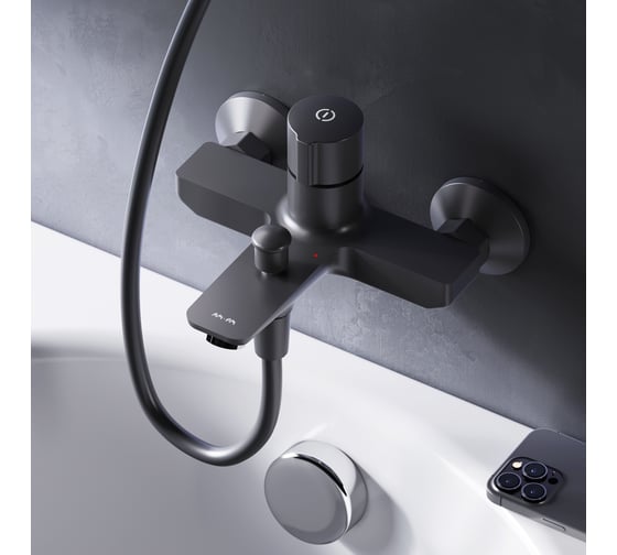Смеситель для ванны/душа AM.PM X-Joy TouchReel нажимной, черный F85A10522