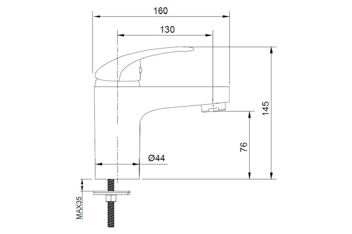Смеситель для умывальника Juguni одноручный, с гибкой подводкой 0402 ...