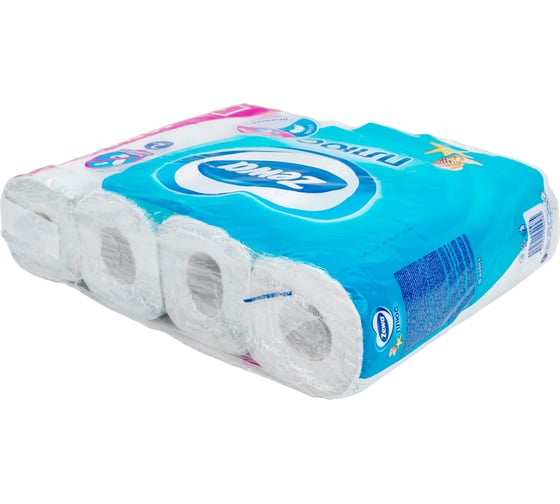 Туалетная бумага ZEWA Plus 2-х слойная, 12 рулонов, 12x23 м, свежесть океана 144136 114752