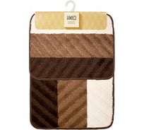 Комплект в ванную комнату коврик Dasch 50x70см + коврик 40x50см Марсела коричневый 10306