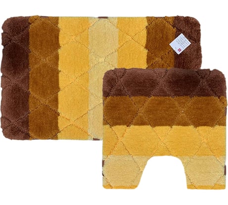 Комплект в ванную комнату коврик Dasch 50x80см + коврик 55x55см Альберта коричневый 7782