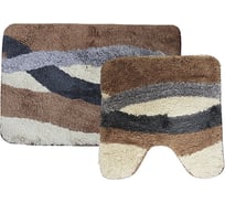 Комплект в ванную комнату коврик Dasch 50x80см + коврик 55x55см Альбина коричневый 4529