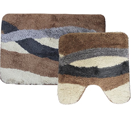 Комплект в ванную комнату коврик Dasch 50x80см + коврик 55x55см Альбина коричневый 4529