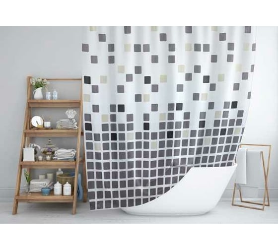 Шторка в ванную комнату Dasch 180x180 Тетрис 5697 1