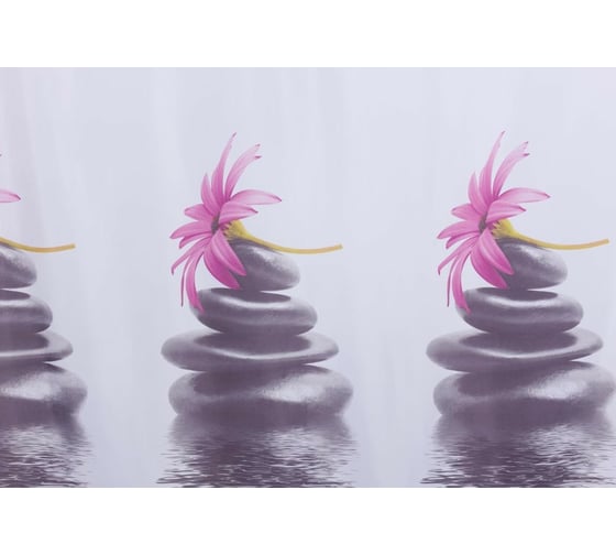 Шторка в ванную комнату Dasch 180x200 Дзен Stone flowers 5346