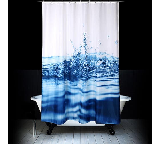 Шторка в ванную комнату Dasch 180x200 Капли Water drop 5344