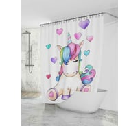 Штора для ванной комнаты Dasch 180x200 La Vita DIGITAL Радужный единорог 10770
