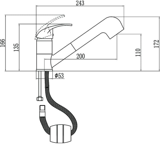 Смеситель для кухонной мойки с выдвижной лейкой Fmark FM6003Y