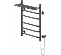 Электрический кабельный полотенцесушитель Ника way-3 60/40 с полкой, ral9005, черный матовый, правый тэн WAY-3 60/40 с/п черн прав