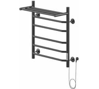 Электрический кабельный полотенцесушитель Ника way-3 60/50 с полкой, ral9005, черный матовый, правый тэн WAY-3 60/50 с/п черн прав