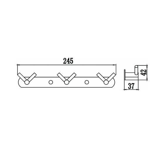 Планка с крючками Savol 3 крючка S-007223C