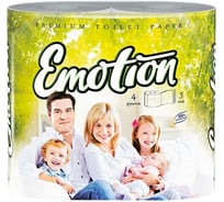 Туалетная бумага МЯГКИЙ ЗНАК  3-сл 4 рул/уп 18 emotion family белая Г-С53н