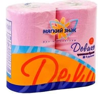 Туалетная бумага МЯГКИЙ ЗНАК  2-сл 4 рул/уп24 deluxe розовая Г-С15н