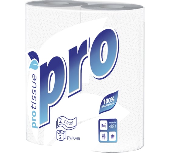 Бумажное полотенце Protissue 2-сл 2 рул/уп pro белое Г-С162