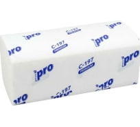 Бумажное полотенце Protissue листовое 2-сл 200 лист/уп 210x230 мм v-сложения белое Г-С197