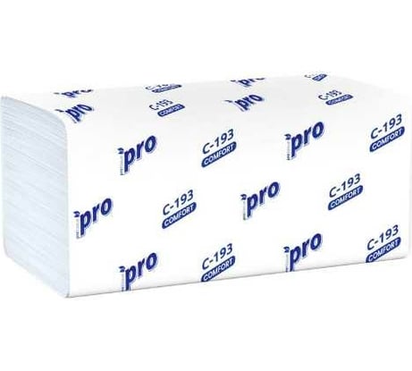 Бумажное полотенце Protissue листовое 1-сл 250 лист/уп 210x230 мм v-сложения белое Г-С193