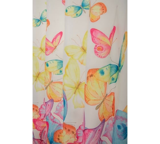 Штора для ванной PRIMANOVA Butterflies с утяжелителем, 180x200 см, PLE DR-50021