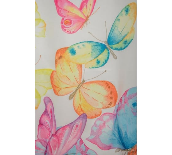 Штора для ванной PRIMANOVA Butterflies с утяжелителем, 180x200 см, PLE DR-50021