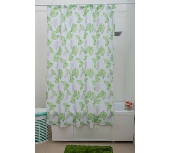 Штора для ванной PRIMANOVA Greenery с утяжелителем, 180x200 см PLE DR-50024