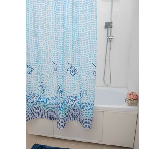 Штора для ванной PRIMANOVA AQUA с утяжелителем, 180x200 см, PLE DR-60046