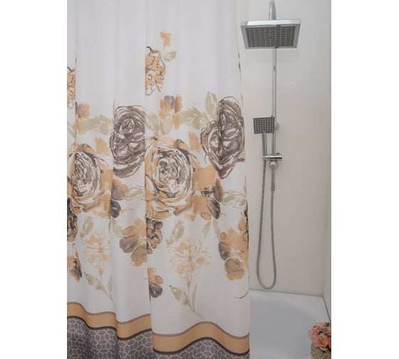 Штора для ванной PRIMANOVA BLOSSOM с утяжелителем, 180x200 см, PLE DR-60050