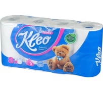 Туалетная бумага KLEO 3-сл 8 рул/уп ultra с тиснением и перфорацией, белая Г-С272