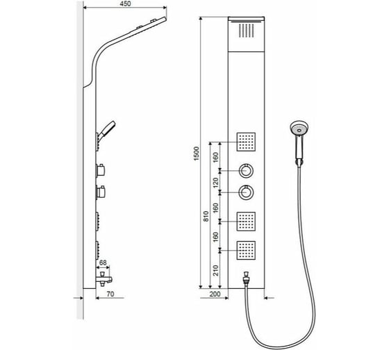 Душевая панель Excellent More Termo термостатическая ARAC.ML9304T