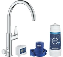 Набор: смеситель для кухни с функцией фильтрации Grohe Blue Pure Baucurve 30385000 фильтр 3000 л, головка д/фильтра и таймер замены фильтра 00078543