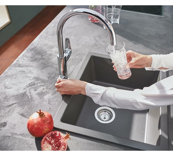 Набор: смеситель для кухни с функцией фильтрации Grohe Blue Pure Baucurve 30385000 фильтр 3000 л, головка д/фильтра и таймер замены фильтра  00078543