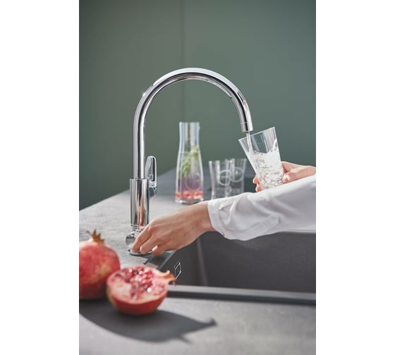 Набор: смеситель для кухни с функцией фильтрации Grohe Blue Pure Baucurve 30385000 фильтр 3000 л, головка д/фильтра и таймер замены фильтра  00078543