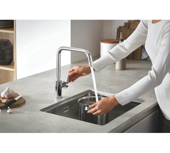 Смеситель для кухонной мойки Grohe 30567000 Eurosmart 2021 U-образный высокий излив, цвет хром 00068651