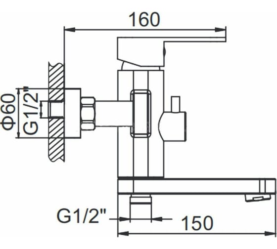 Смеситель для ванны WISENT с длинным изливом W73216