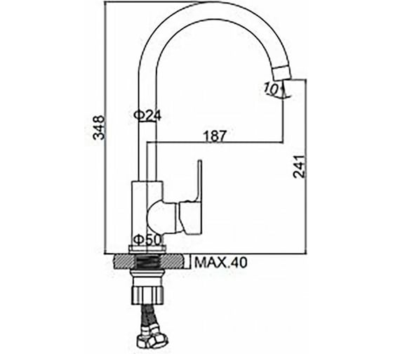 Кухонный смеситель WISENT (хром) WG4003
