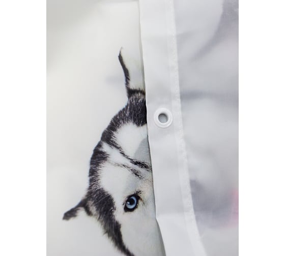 Комплект Bath Plus штора 180x200 д/в и кольца pets (white) akch-21324