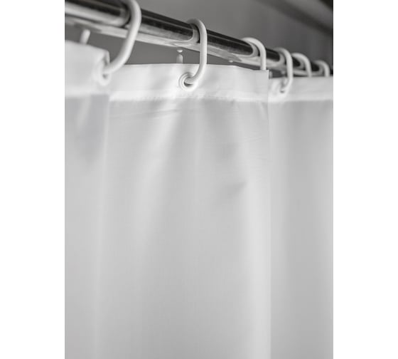 Комплект Bath Plus штора 180x200 д/в и кольца cat4 (white) akch-21326