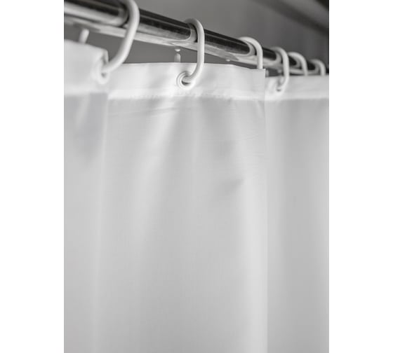 Комплект Bath Plus штора 180x200 д/в и кольца cat3 (white) akch-21328