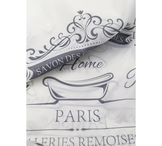 Комплект Bath Plus штора 180x180 д/в и кольца paris (grey) akch22104-1