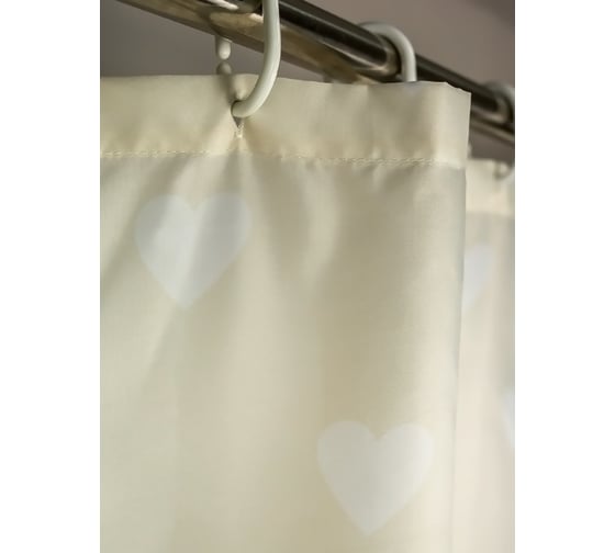 Комплект Bath Plus штора д/в и кольца180x180 heart (beige) akch14164-0