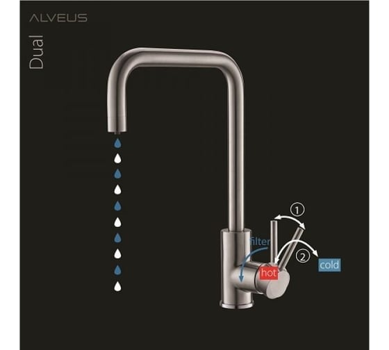 Смеситель для кухни ALVEUS DUAL SAT 1139809
