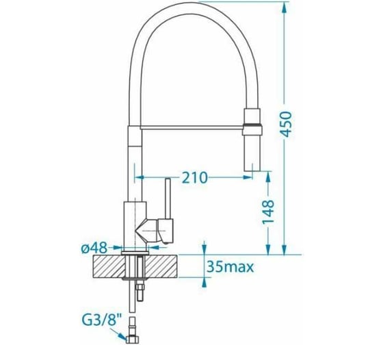 Смеситель для мойки ALVEUS ELIA CHR 1129024