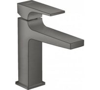 Смеситель для раковины Hansgrohe Metropol 110 однорычажный, с рычаговой рукояткой, со сливным клапаном Push-Open, черный шлифованный хром 32507340 00057031