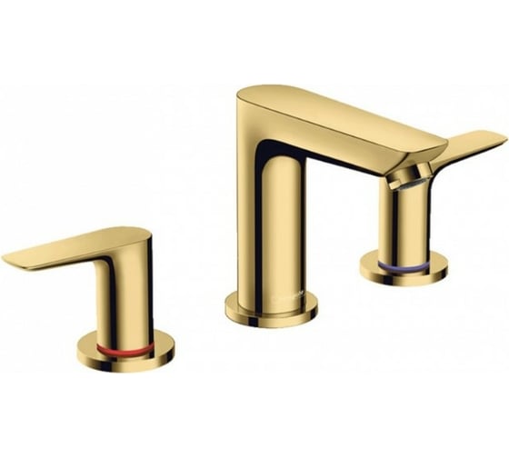 Смеситель для раковины Hansgrohe Talis E на 3 отверстия, со сливным гарнитуром, полированное золото 71733990 00056189 1