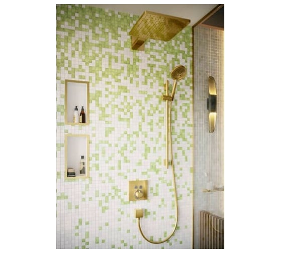 Термостат Hansgrohe ShowerSelect скрытого монтажа, для 2 потребителей полированное золото 15763990 00061461