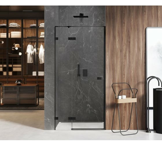 Дверь в нишу NEW TRENDY AVEXA BLACK 90x200 черный EXK-1548