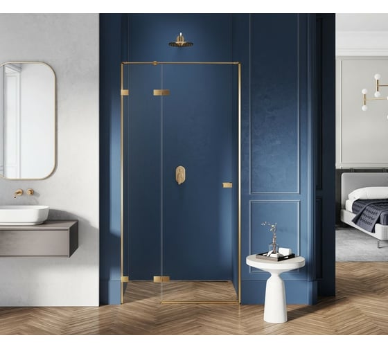 Дверь в нишу NEW TRENDY AVEXA GOLD 90x200 брашированное золото EXK-1716