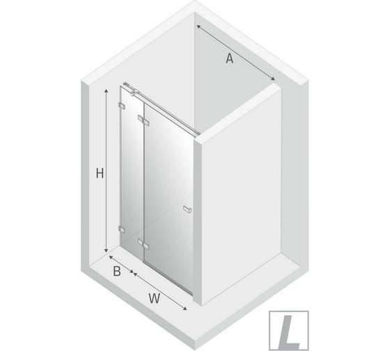 Дверь в нишу NEW TRENDY AVEXA 120x200 хром EXK-1449