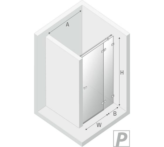 Дверь в нишу NEW TRENDY AVEXA 120x200 хром EXK-1450